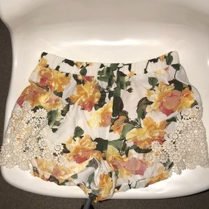Yellow floral shorts